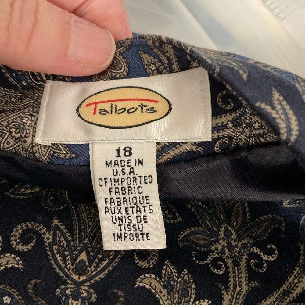 Women's Talbots Silk Wool Blend Split Maxi Skirt Paisley Size 18 Lined - Picture 6 of 8